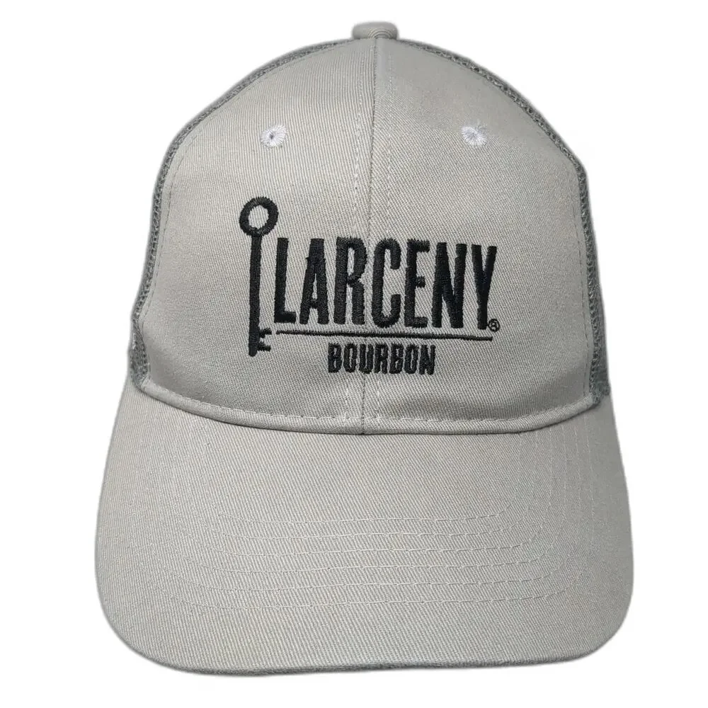Larceny Bourbon Gray One Size Trucker Hat John E Fitzgerald Mesh Snapback Logo